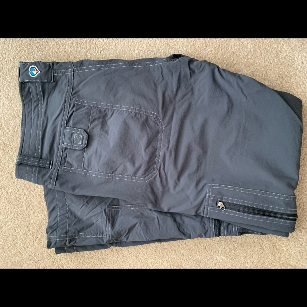 Grey Kuhl womens outdoor pants with stretch and leg pockets